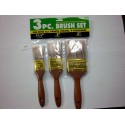 3 pc Wood Handle Paint Brush Set Pk 6/72