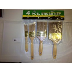 4 pc Wood Handle Paint Brush Set Pk 12/36