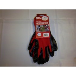 Red Polyester Work Gloves Nitrile Coated 12/120/Case