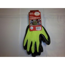 Neon Green Polyester Work Gloves Nitrile Coated 12/120/Case