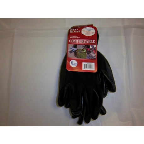 Black Polyester Gloves with Nitrile Coating 12/120 Case