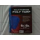 6'X8' Poly Tarp W/ medal grommets every 3 feet and on each corner. UV treated