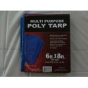 6'X8' Poly Tarp W/ medal grommets every 3 feet and on each corner. UV treated