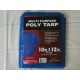 10'x12' Poly Tarp W/ medal grommets every 3 feet and on each corner. UV treated