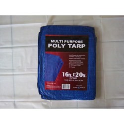 16'x20' Poly Tarp W/ medal grommets every 3 feet and on each corner. UV treated